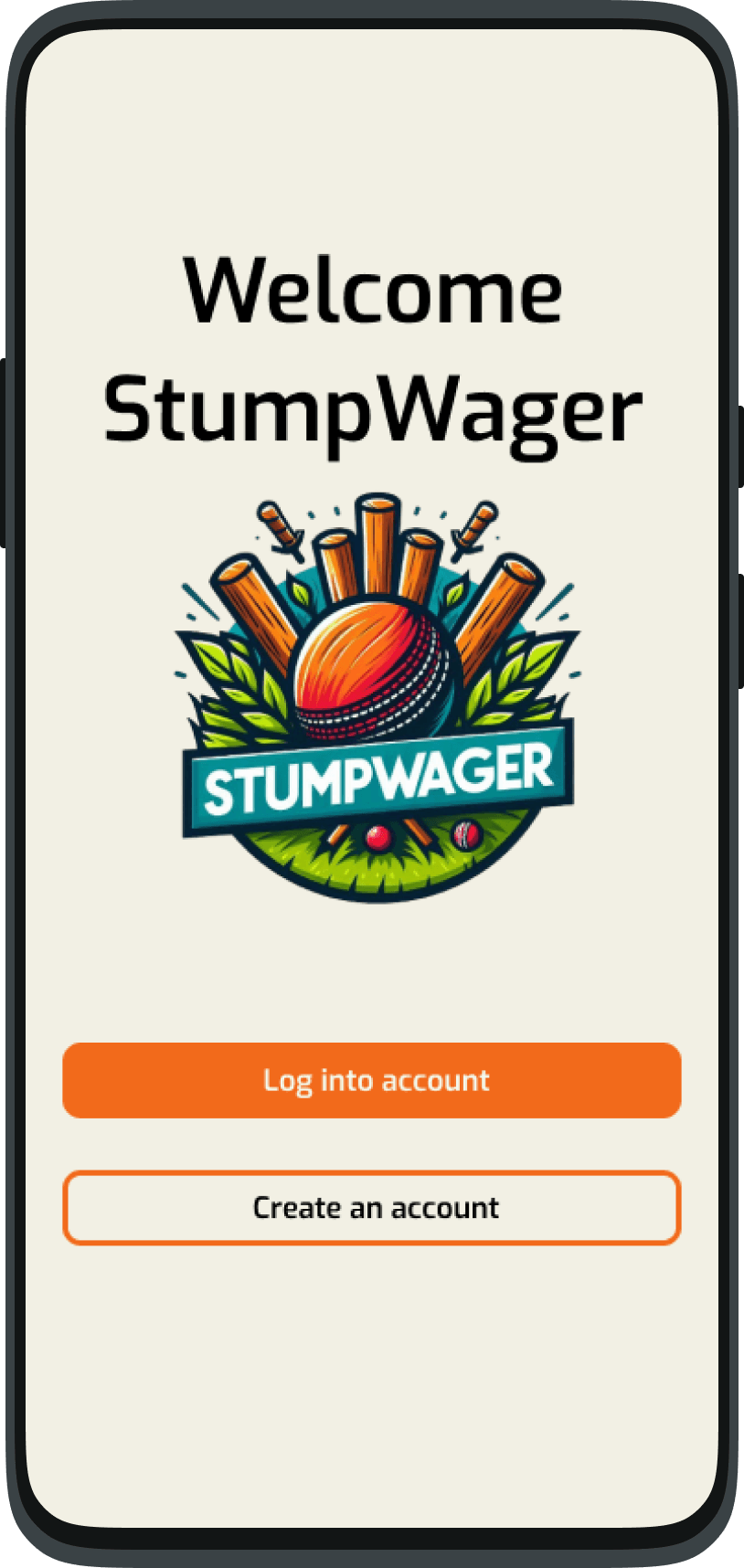 StumpWager main screen